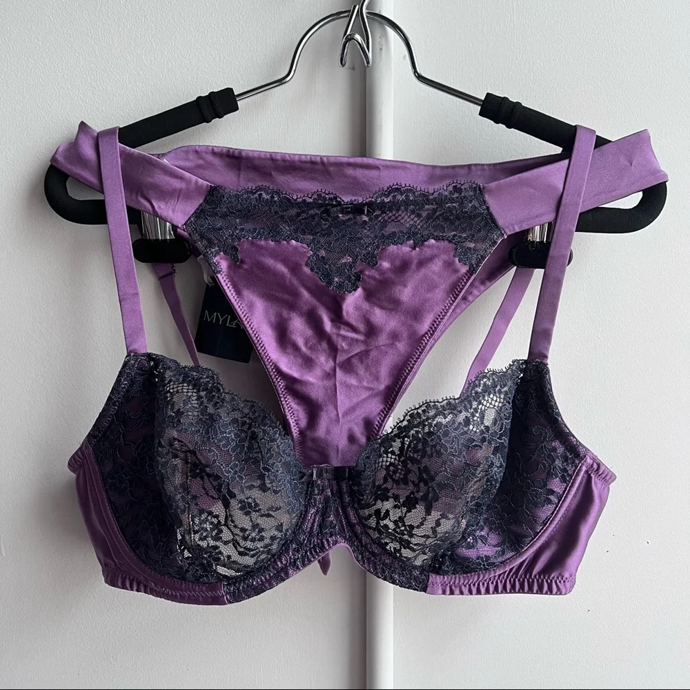 COPY - Myla lingerie 3 Bras~2 Panties ~ All Silk ~Treasure Box 36C/M panties - Picture 4 of 17